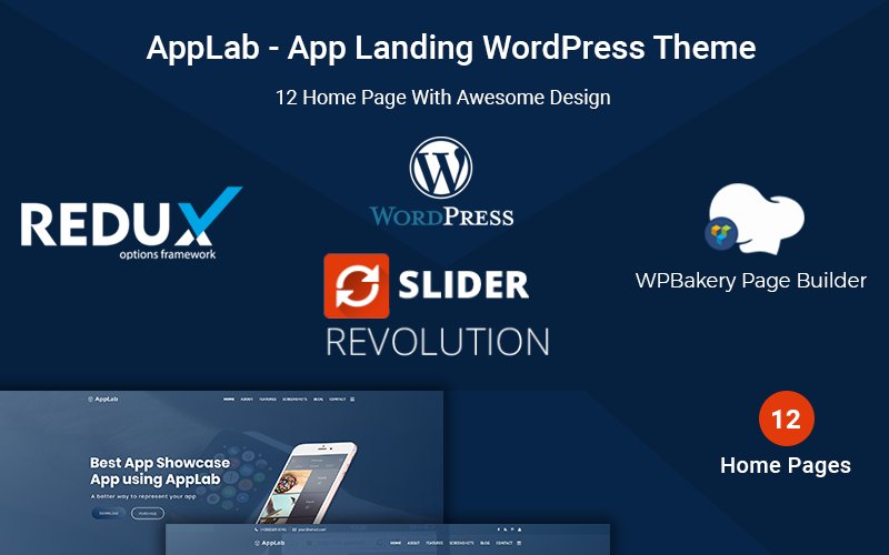 AppLab – App Landing WordPress Theme