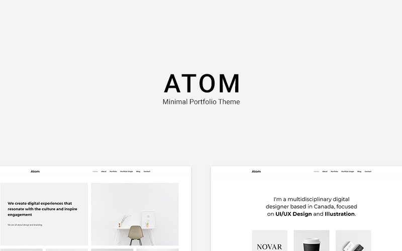 Atom - Minimal Portfolio WordPress Theme