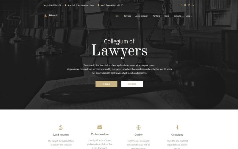 Attornify – Private Law Firm and Attorney WordPress Theme