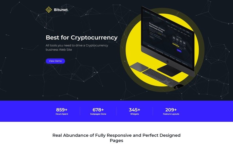 Bitunet – Cryptocurrency WordPress Elementor Theme WordPress Theme