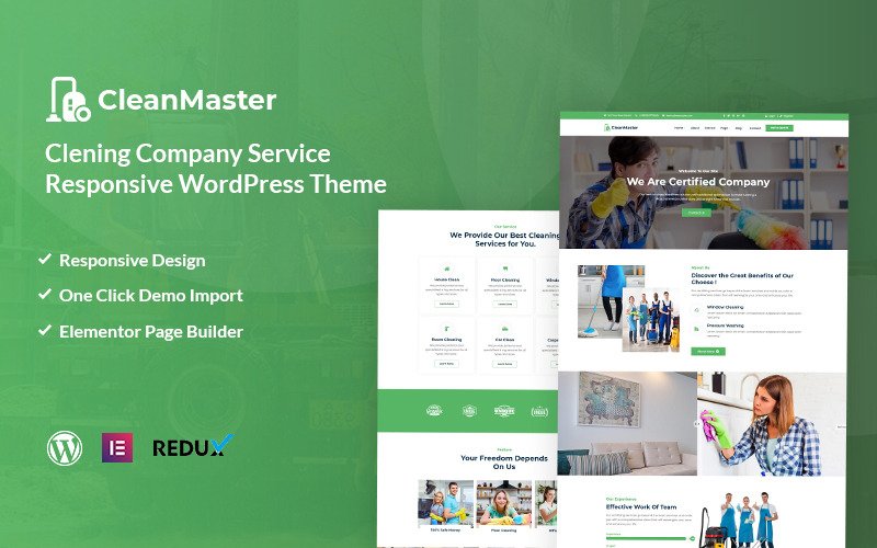 Cleanmaster - Cleaning Service Responsive WordPress Theme