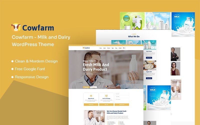 Cowfarm – Milk and Dairy Responsive WordPress Theme