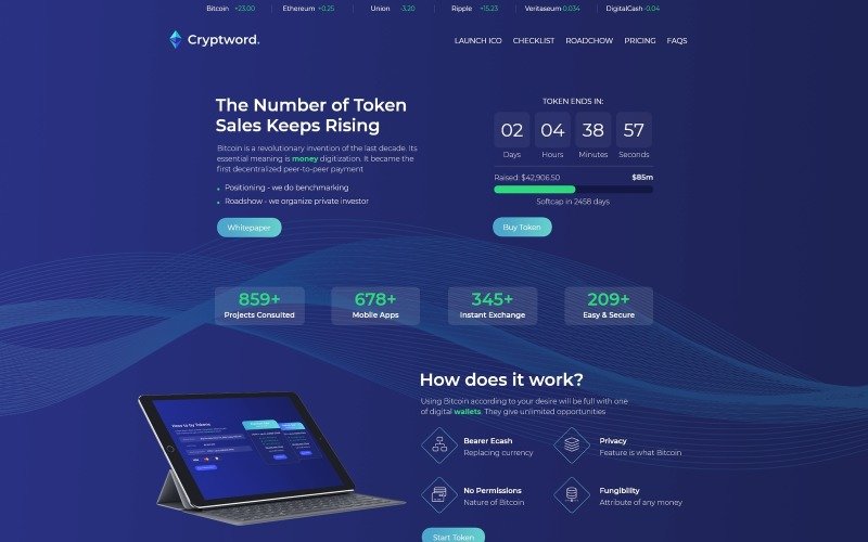 Cryptword – Cryptocurrency WordPress Elementor Theme