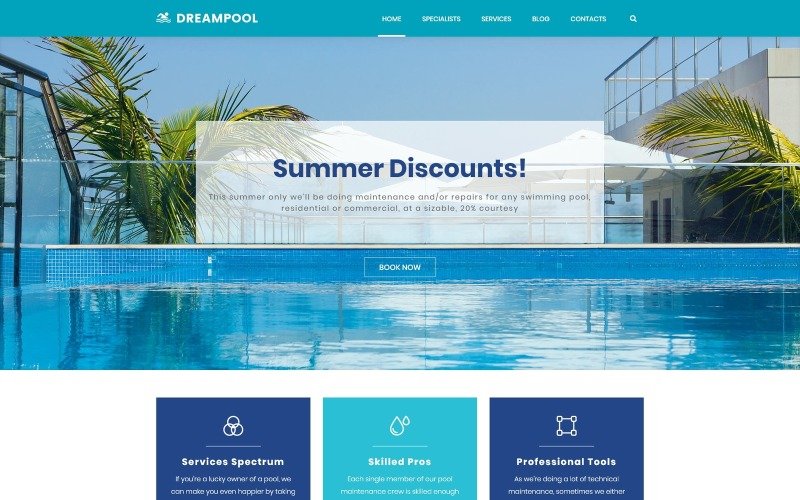 Dream Pool – Pool Cleaning & Pool Repair WordPress Theme