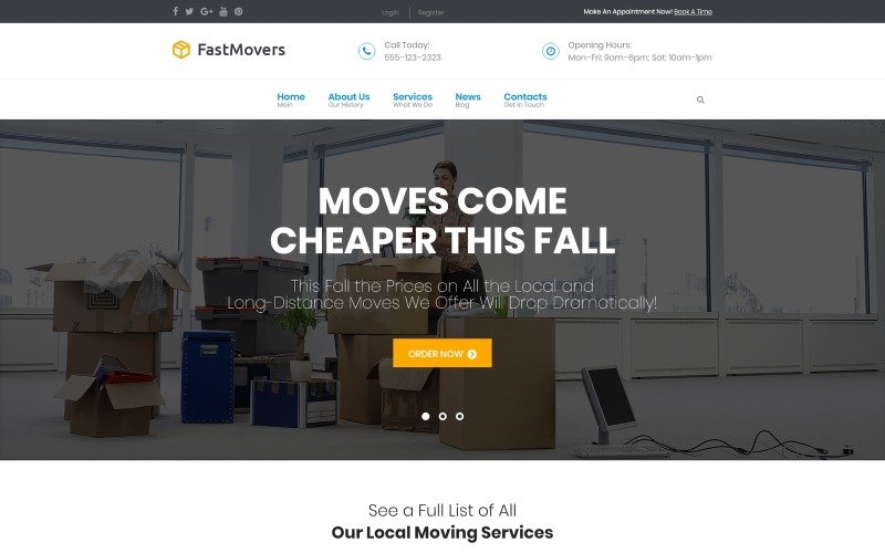 Fast Moving – Transportation & Moving Services WordPress Theme