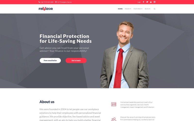 FinVisor Business Consultant WordPress Theme