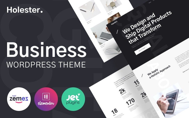 Holester - Business Services Website Template WordPress Theme
