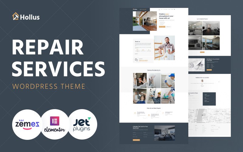 Hollus – Repair Services Multipurpose Modern WordPress Elementor Theme