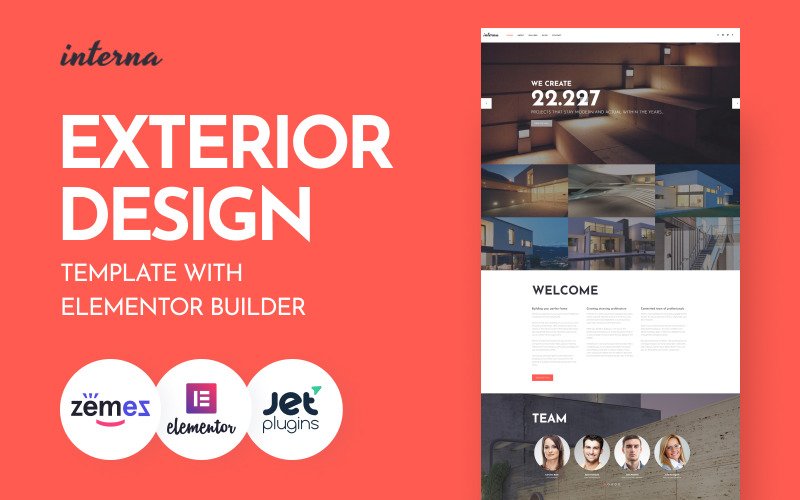 Interna – Exterior Design Template with Elementor Builder WordPress Theme