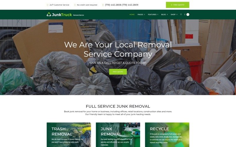 JunkTruck – Garbage Removal Service WordPress Theme