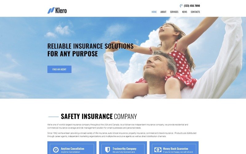 Klero – Insurance Services Multipurpose Classic WordPress Elementor Theme