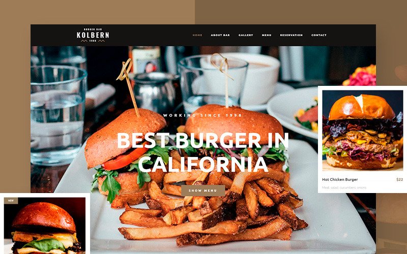 Kolbern Burger Bar & Cafe WordPress Theme