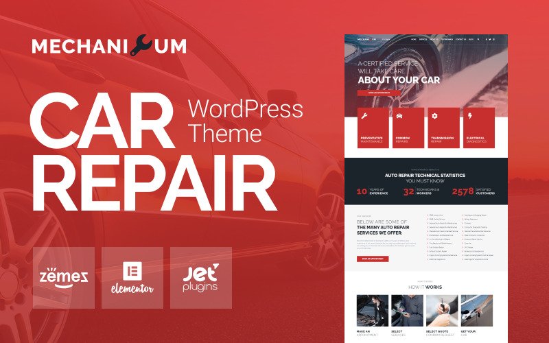 Mechanicum - Car Repair WordPress Elementor Theme