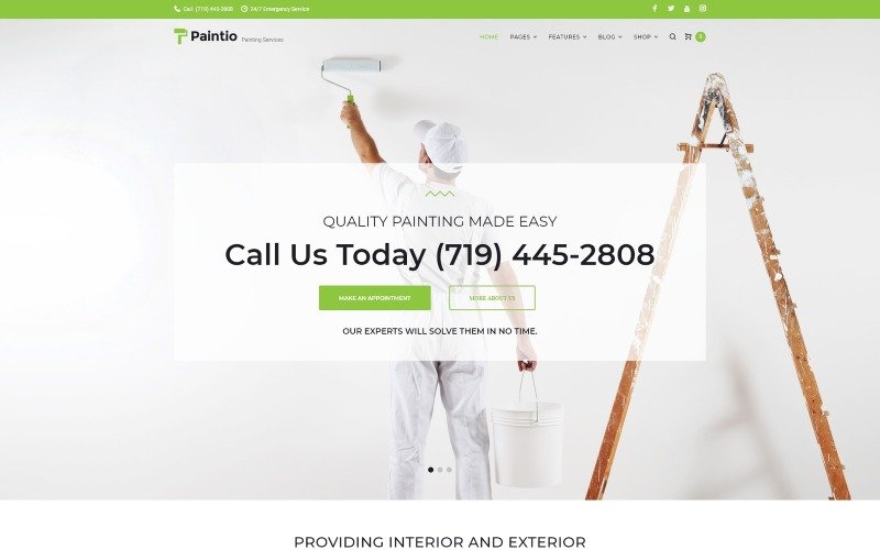 Paintio - Painting Services WordPress Theme