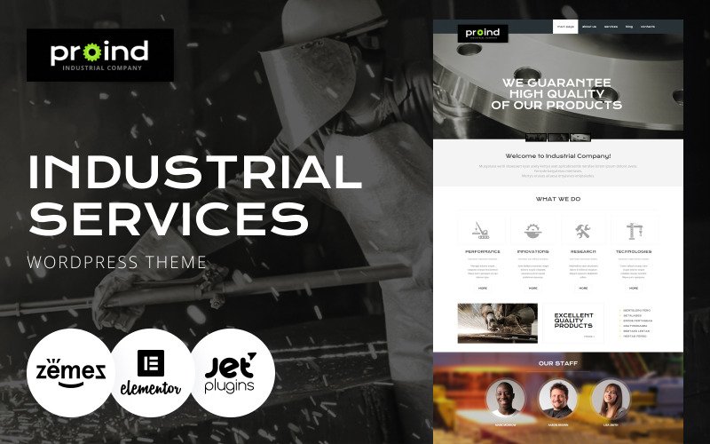 Proind – Industrial Services Multipurpose Modern WordPress Elementor Theme