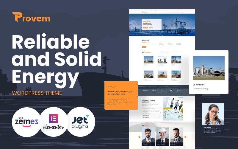 Provem – Reliable And Solid Energy WordPress Theme