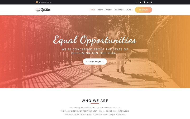 Quidin - Charity Fully Responsive WordPress Theme