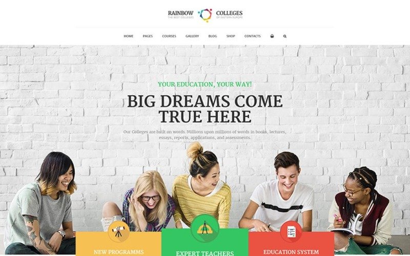 Rainbow Colleges – E-Course WordPress Theme