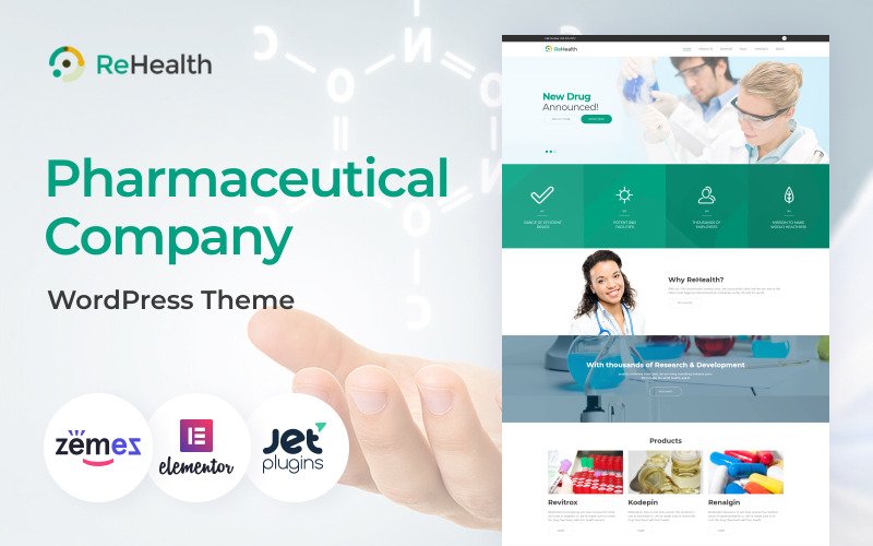 ReHealth - Medical & Drug Store WordPress Theme