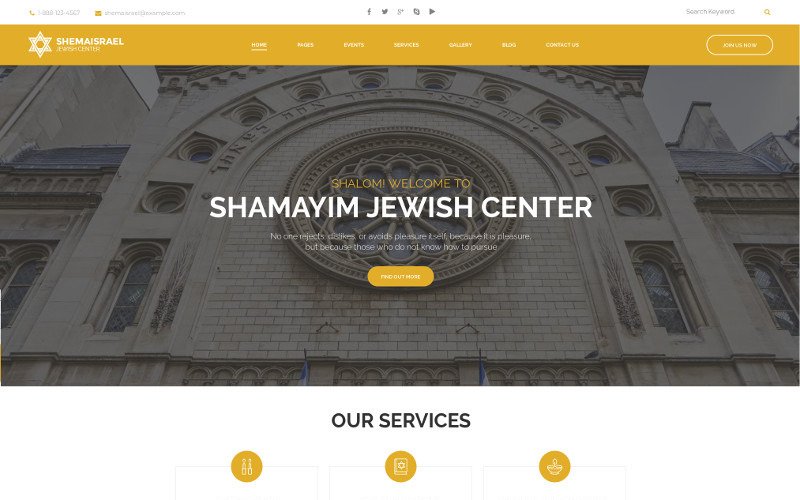 Shema Israel - Jewish Cultural and Religious Center WordPress Theme