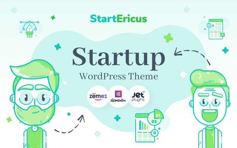 StartEricus – Clean and Minimalistic Startup Landing Page WordPress Theme