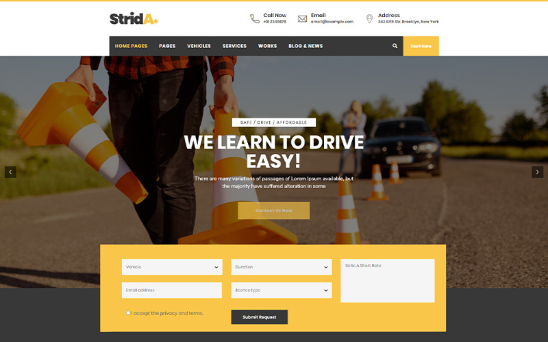 Strida – Driving School WordPress Theme