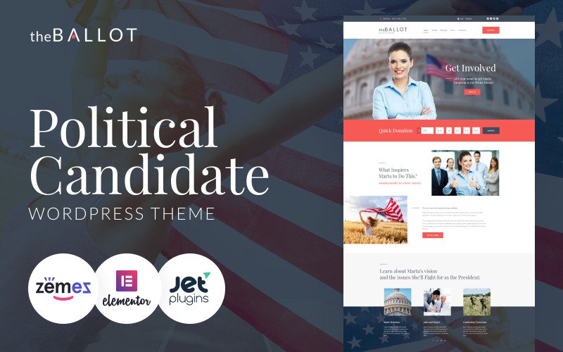 The Ballot - Political Candidate WordPress Theme