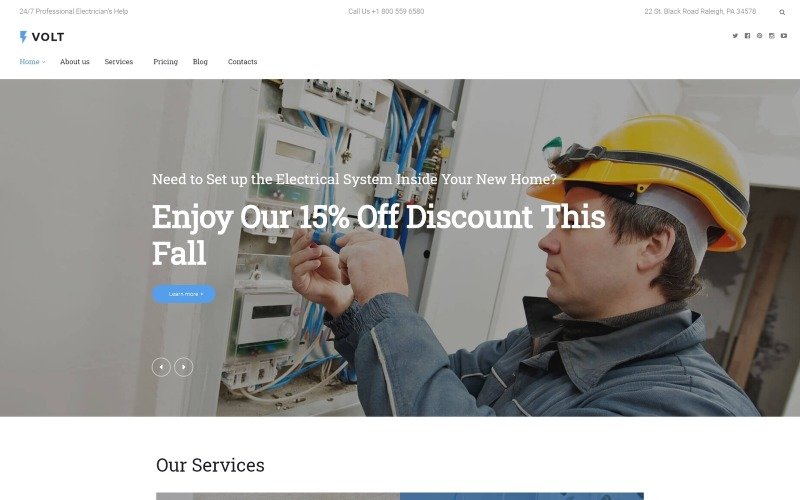 Volt – Local Electrical Service WordPress Theme