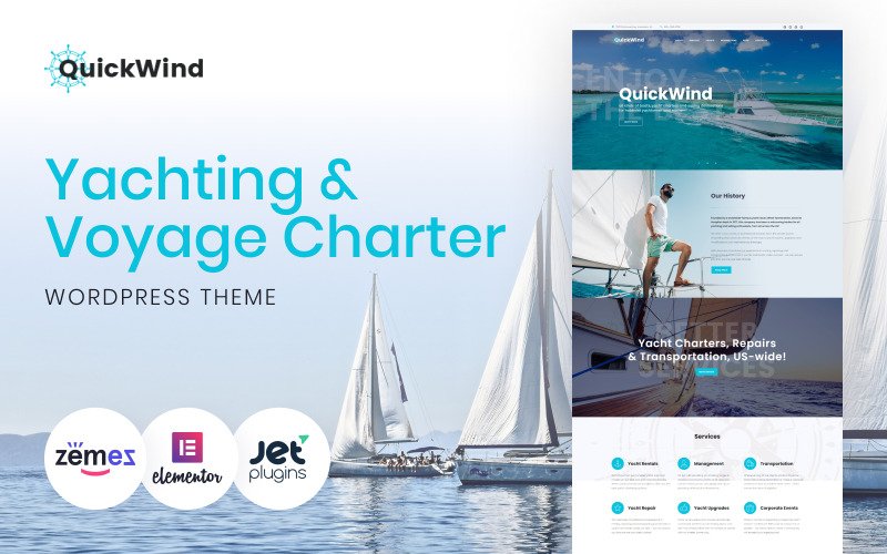 Yachting & Voyage Charter WordPress Theme - QuickWind WordPress Theme